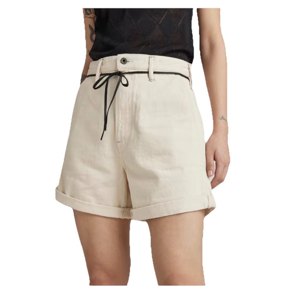 G-Star Raw Denim Ecru Organic Sustainable 100% Cottonโ Shorts Size 28 NWT